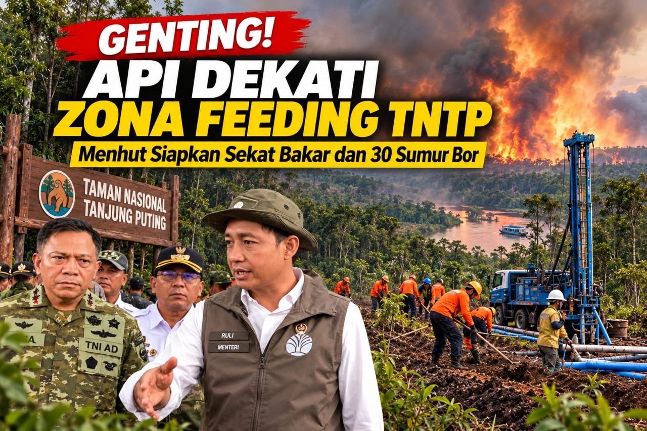 Genting! Api Dekati Zone Feeding TNTP, Menhut Siapkan Sekat Bakar dan 30 Sumur Bor